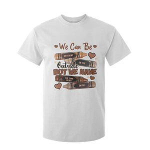 African American Teacher T Shirt For Kid We Can Be Different On The Outside But We Have The Same Heart Inside Melanin Crayons TS11 White Print Your Wear