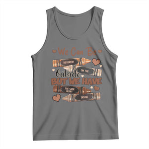 African American Teacher Tank Top We Can Be Different On The Outside But We Have The Same Heart Inside Melanin Crayons TS11 Black Heather Print Your Wear