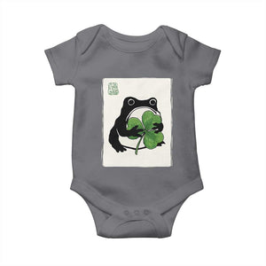 Funny Grumpy Frog Japanese St Patricks Day Baby Onesie TS11 Charcoal Print Your Wear