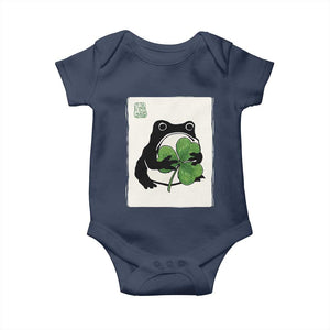 Funny Grumpy Frog Japanese St Patricks Day Baby Onesie TS11 Navy Print Your Wear
