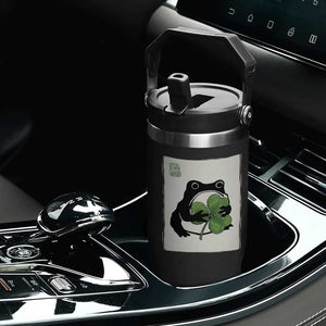 Funny Grumpy Frog Japanese St Patricks Day Flip Straw Tumbler TS11 Print Your Wear