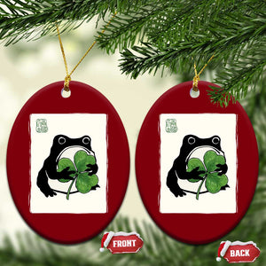 Funny Grumpy Frog Japanese St Patricks Day Ceramic Ornament TS11 Print Your Wear