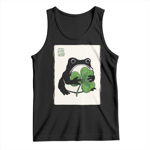Funny Grumpy Frog Japanese St Patricks Day Tank Top TS11 Black Print Your Wear