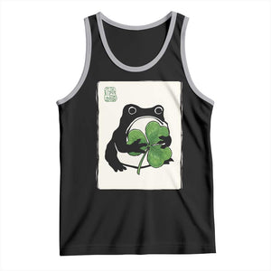 Funny Grumpy Frog Japanese St Patricks Day Tank Top TS11 Black Athletic Heather Print Your Wear