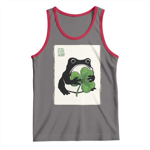 Funny Grumpy Frog Japanese St Patricks Day Tank Top TS11 Deep Heather Red Print Your Wear
