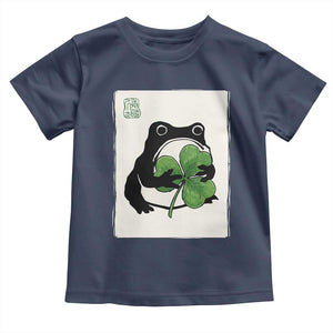 Funny Grumpy Frog Japanese St Patricks Day Toddler T Shirt TS11 Navy Print Your Wear