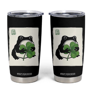 Funny Grumpy Frog Japanese St Patricks Day Tumbler Cup TS11 Black Print Your Wear