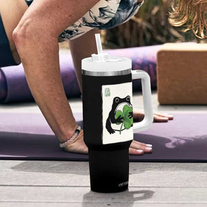 Funny Grumpy Frog Japanese St Patricks Day Tumbler With Handle TS11 Print Your Wear