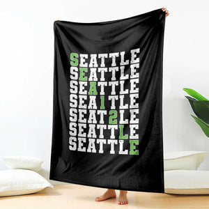 Seattle Fan 12 Athletic Number Throw Blanket City Football Game Day TS11 Print Your Wear