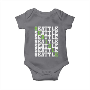 Seattle Fan 12 Athletic Number Baby Onesie City Football Game Day TS11 Charcoal Print Your Wear