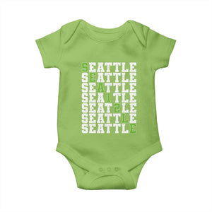 Seattle Fan 12 Athletic Number Baby Onesie City Football Game Day TS11 Lime Print Your Wear