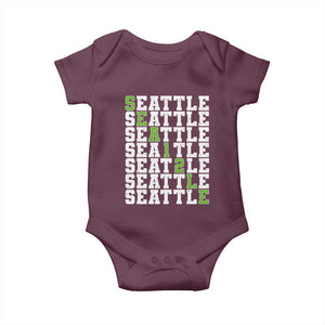 Seattle Fan 12 Athletic Number Baby Onesie City Football Game Day TS11 Maroon Print Your Wear