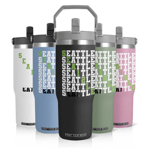Seattle Fan 12 Athletic Number Flip Straw Tumbler City Football Game Day TS11 Print Your Wear