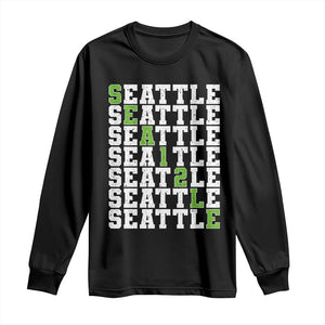 Seattle Fan 12 Athletic Number Long Sleeve Shirt City Football Game Day TS11 Black Print Your Wear
