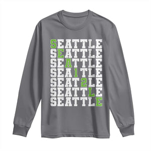 Seattle Fan 12 Athletic Number Long Sleeve Shirt City Football Game Day TS11 Charcoal Print Your Wear