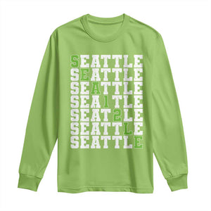 Seattle Fan 12 Athletic Number Long Sleeve Shirt City Football Game Day TS11 Lime Print Your Wear
