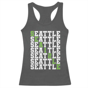 Seattle Fan 12 Athletic Number Racerback Tank Top City Football Game Day TS11 Dark Heather Print Your Wear
