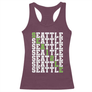 Seattle Fan 12 Athletic Number Racerback Tank Top City Football Game Day TS11 Maroon Print Your Wear