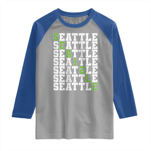 Seattle Fan 12 Athletic Number Raglan Shirt City Football Game Day TS11 Sport Gray Royal Print Your Wear