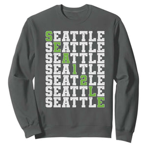 Seattle Fan 12 Athletic Number Sweatshirt City Football Game Day TS11 Dark Heather Print Your Wear