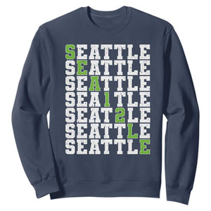 Seattle Fan 12 Athletic Number Sweatshirt City Football Game Day TS11 Navy Print Your Wear