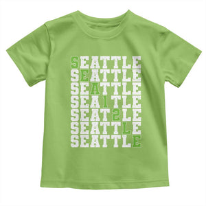 Seattle Fan 12 Athletic Number Toddler T Shirt City Football Game Day TS11 Lime Print Your Wear