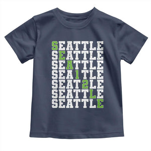 Seattle Fan 12 Athletic Number Toddler T Shirt City Football Game Day TS11 Navy Print Your Wear