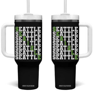 Seattle Fan 12 Athletic Number Tumbler With Handle City Football Game Day TS11 One Size: 40 oz Black Print Your Wear