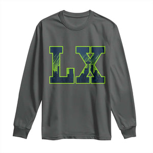 Seattle LX Game Day Washington Space Needle Skyline Long Sleeve Shirt TS11 Dark Heather Print Your Wear