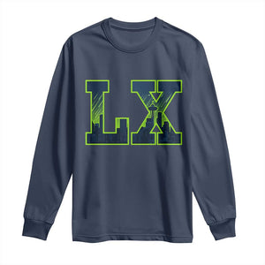 Seattle LX Game Day Washington Space Needle Skyline Long Sleeve Shirt TS11 Navy Print Your Wear