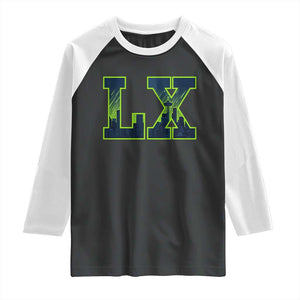 Seattle LX Game Day Washington Space Needle Skyline Raglan Shirt TS11 Black White Print Your Wear