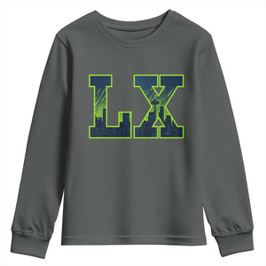 Seattle LX Game Day Washington Space Needle Skyline Youth Sweatshirt TS11 Dark Heather Print Your Wear