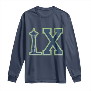Seattle LX Game Day Washington Space Needle Sport Fan Long Sleeve Shirt TS11 Navy Print Your Wear