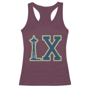 Seattle LX Game Day Washington Space Needle Sport Fan Racerback Tank Top TS11 Maroon Print Your Wear