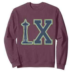 Seattle LX Game Day Washington Space Needle Sport Fan Sweatshirt TS11 Maroon Print Your Wear