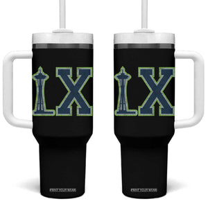 Seattle LX Game Day Washington Space Needle Sport Fan Tumbler With Handle TS11 One Size: 40 oz Black Print Your Wear