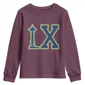 Seattle LX Game Day Washington Space Needle Sport Fan Youth Sweatshirt TS11 Maroon Print Your Wear