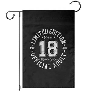 Funny 18th Birthday Garden Flag Est 2008 Limited Edition Official Adult TS11 Black Print Your Wear