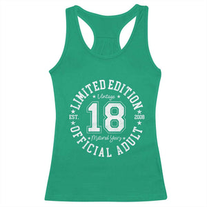Funny 18th Birthday Racerback Tank Top Est 2008 Limited Edition Official Adult TS11 Irish Green Print Your Wear