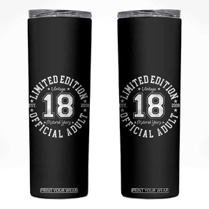 Funny 18th Birthday Skinny Tumbler Est 2008 Limited Edition Official Adult TS11 Black Print Your Wear