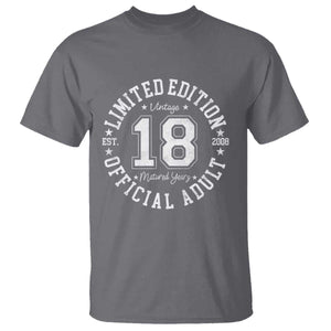 Funny 18th Birthday T Shirt Est 2008 Limited Edition Official Adult TS11 Charcoal Print Your Wear