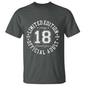 Funny 18th Birthday T Shirt Est 2008 Limited Edition Official Adult TS11 Dark Heather Print Your Wear