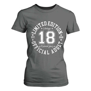 Funny 18th Birthday T Shirt For Women Est 2008 Limited Edition Official Adult TS11 Dark Heather Print Your Wear
