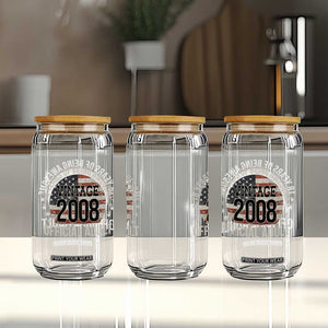 Funny 18th Birthday Glass Can 18 Years Of Being Awesome Vintage 2008 Official Adult American Flag TS11 Print Your Wear