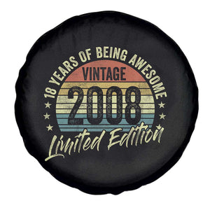 Funny 18th Birthday Spare Tire Cover 18 Years Old Gifts Vintage 2008 Limited Edition TS11 Print Your Wear