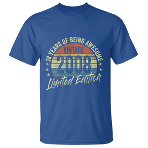 Funny 18th Birthday T Shirt 18 Years Old Gifts Vintage 2008 Limited Edition TS11 Royal Blue Print Your Wear
