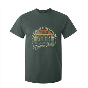 Funny 18th Birthday T Shirt For Kid 18 Years Old Gifts Vintage 2008 Official Adult TS11 Dark Forest Green Print Your Wear