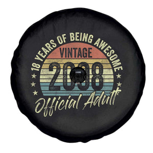 Funny 18th Birthday Spare Tire Cover 18 Years Old Gifts Vintage 2008 Official Adult TS11 Print Your Wear