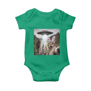 Funny Cat Selfie with Easter Bunny Bigfoot UFO Baby Onesie TS11 Irish Green Print Your Wear
