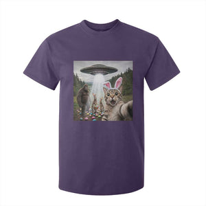 Funny Cat Selfie with Easter Bunny Bigfoot UFO T Shirt For Kid TS11 Purple Print Your Wear